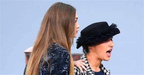 gigi chanel crasher|Gigi Hadid confronts Chanel catwalk invader .